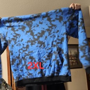 Stylish Blue and Black Men's Crewneck Sweater